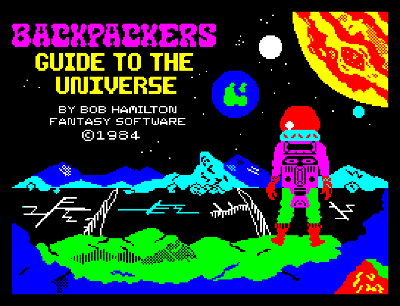 Backpackers Guide To The Universe by Fantasy Software ZX Spectrum Loading Screen