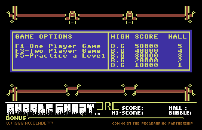 Bubble Ghost Commodore 64