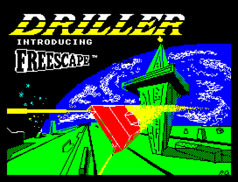 Driller featuring Freescape by Incentive Software ZX Spectrum Loading Screen