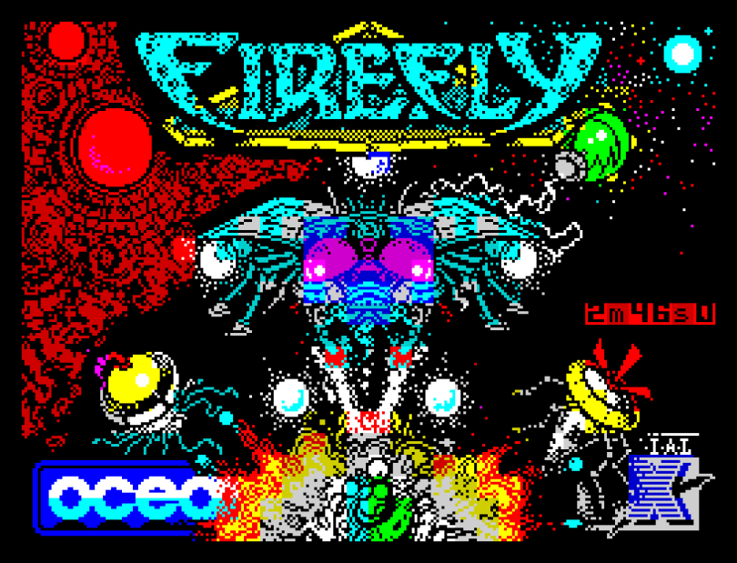 Busy, colourful and modern Firefly ZX Spectrum Loading Screen by Ocean Software