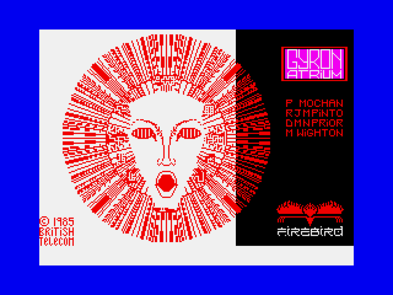 The mysterious Gyron by Firebird. ZX Spectrum Loading Screen