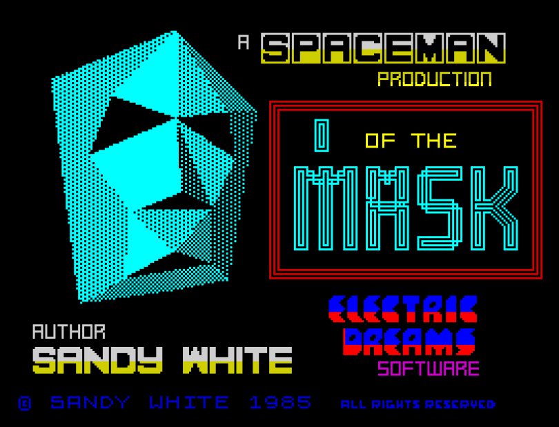I Of The Mask by Sandy White for Electric Dreams Software, ZX Spectrum Loading Screen