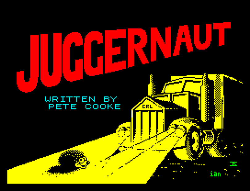 Juggernaut by Pete Cooke for CRL, ZX Spectrum Loading Screen