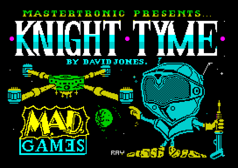 Knight Tyme by David Jones for Mastertronic Added Dimension, ZX Spectrum Loading Screen