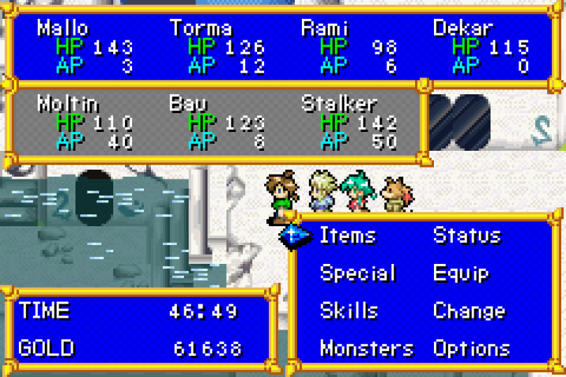 Lufia: The Ruins of Lore on the GBA