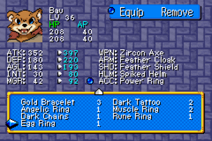 Lufia: The Ruins of Lore on the GBA