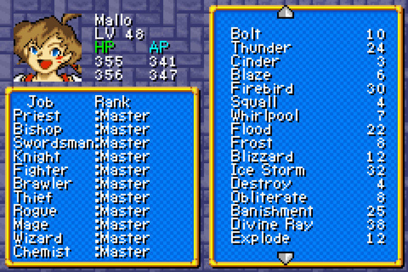 Lufia: The Ruins of Lore on the GBA