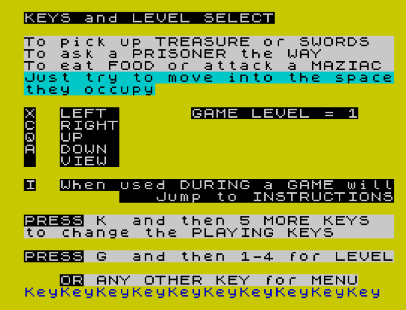 Maziacs ZX Spectrum