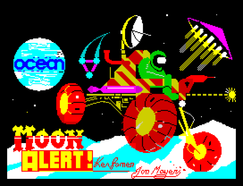 Moon Alert by Ocean, ZX Spectrum Loading Screen