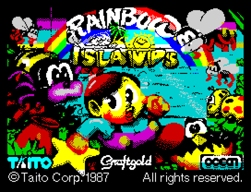 Rainbow Islands by Graftgold for Ocean, ZX Spectrum Loading Screen