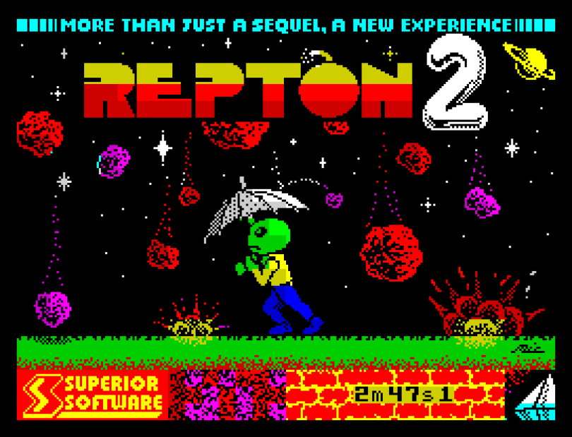 Repton 2 by Superior Software, ZX Spectrum Loading Screen