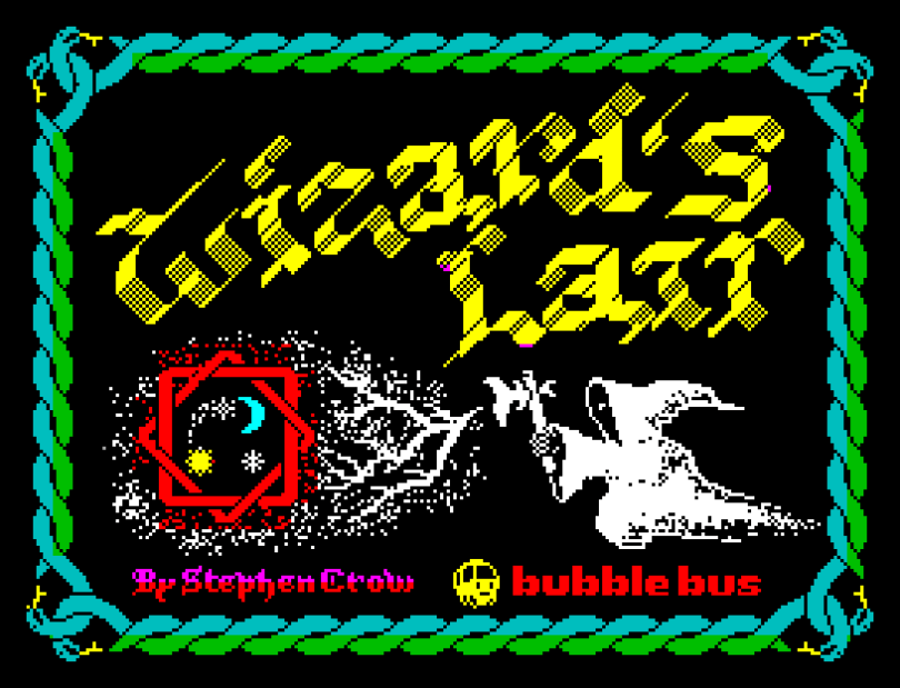 Wizard's Lair by Stephen Crow for Bubble Bus, ZX Spectrum Loading Screen
